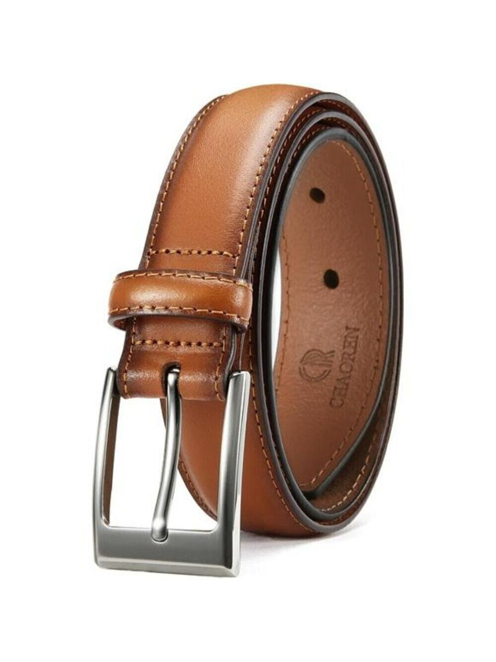 Mens Leather Dress Belt Classic Formal Belt for Suit Pants Work or Wedding